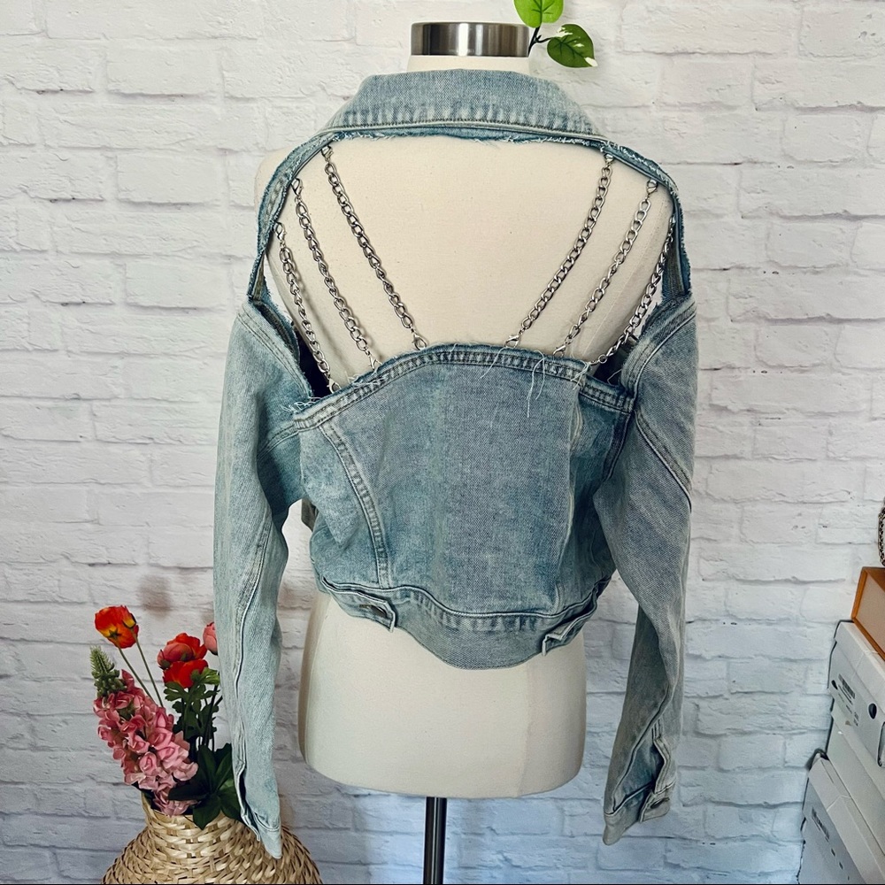 Chain Back Denim Jacket - image 1